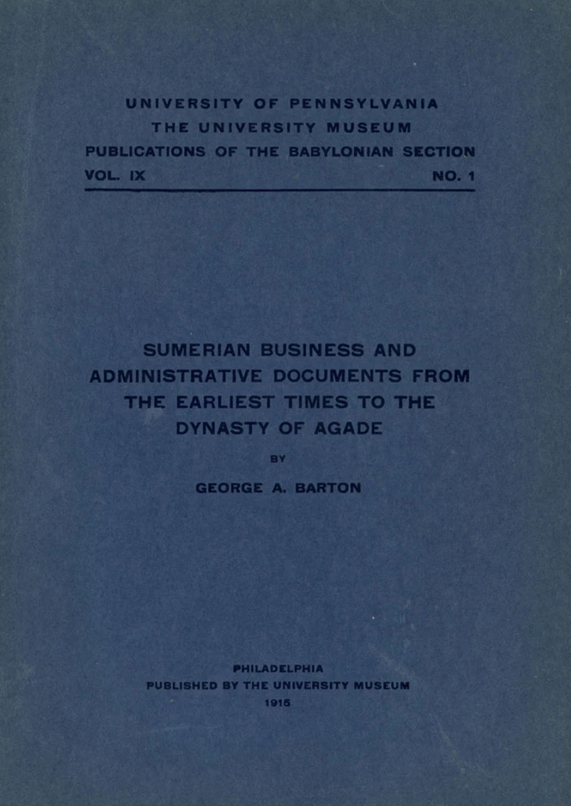 Portada: Sumerian Business and Administrative Documents from the Earliest Times to the Dynasty of Agade