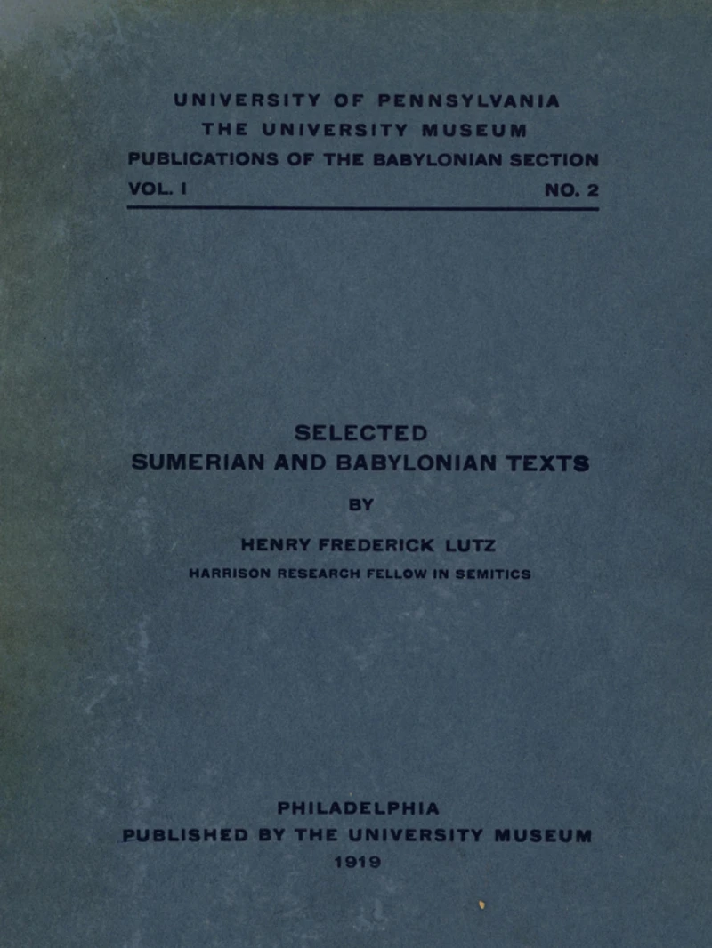 Portada: Selected Sumerian and Babylonian Texts