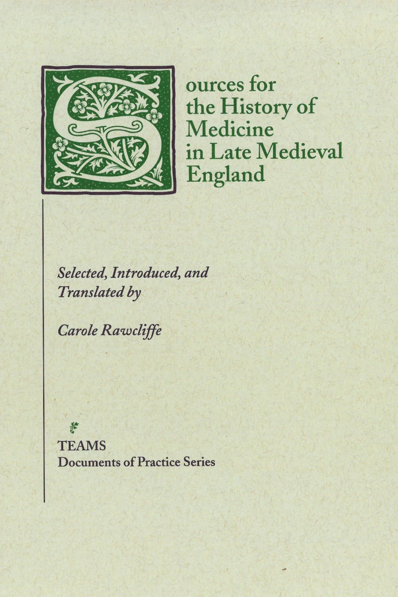 Portada: Sources for the History of Medicine in Late Medieval England