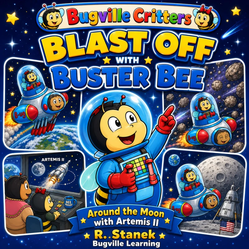 Blast Off With Buster Bee Around the Moon with Artemis II (A Bugville Critters Story)