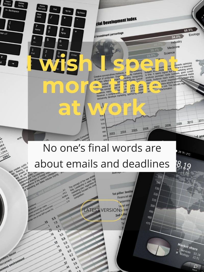 Portada: I wish I spent more time at work