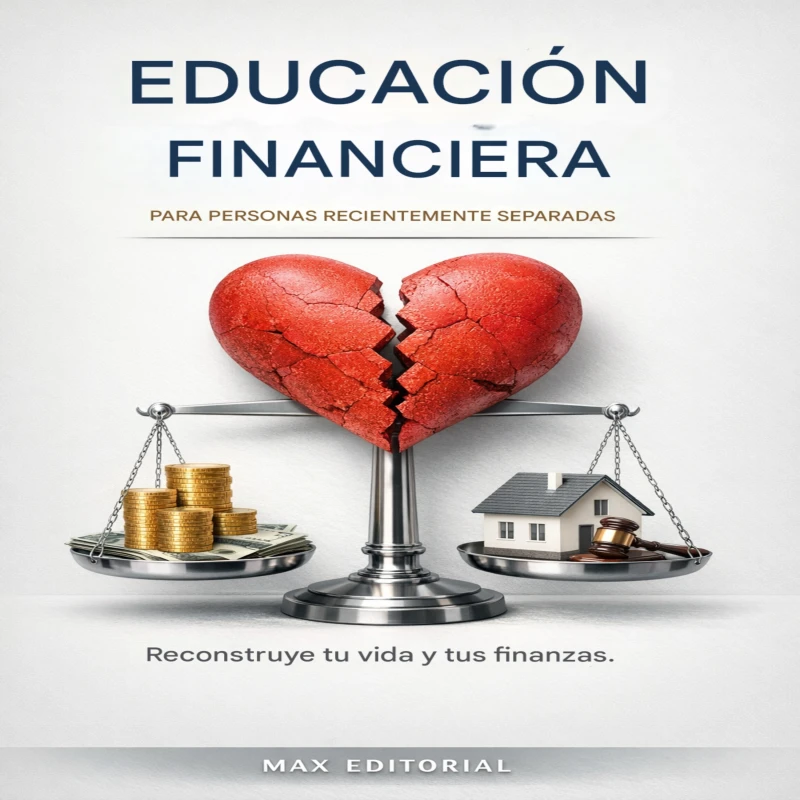 Portada: Educación financiera para personas recientemente separadas: Reconstruye tu vida y tus finanzas.