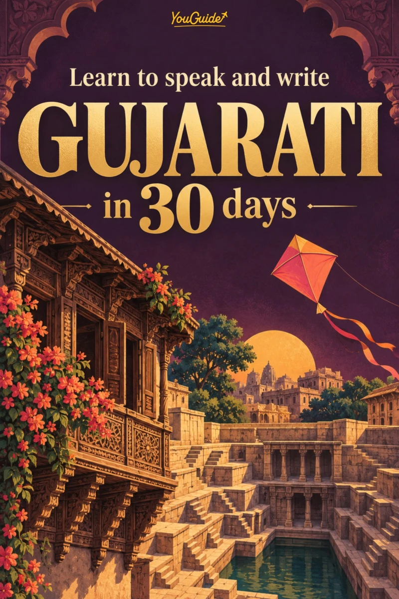 Portada: Learn to speak and write Gujarati in 30 days