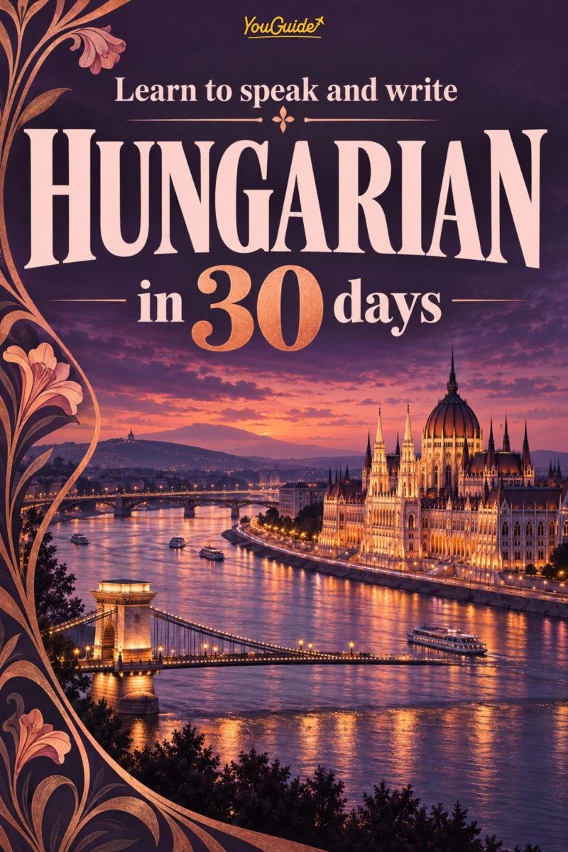 Portada: Learn to speak and write Hungarian in 30 days