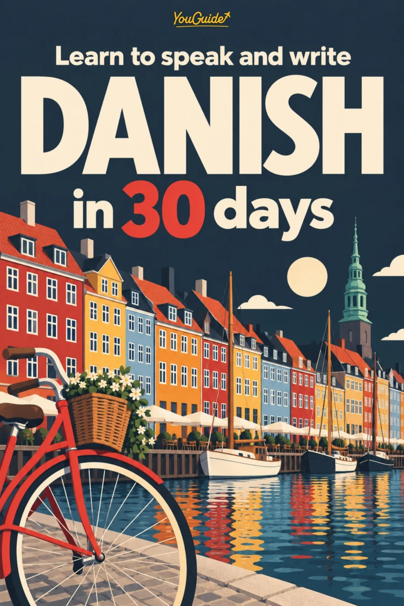Portada: Learn to speak and write Danish in 30 days