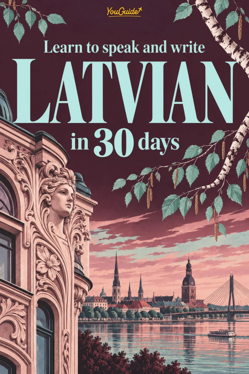 Portada: Learn to speak and write Latvian in 30 days