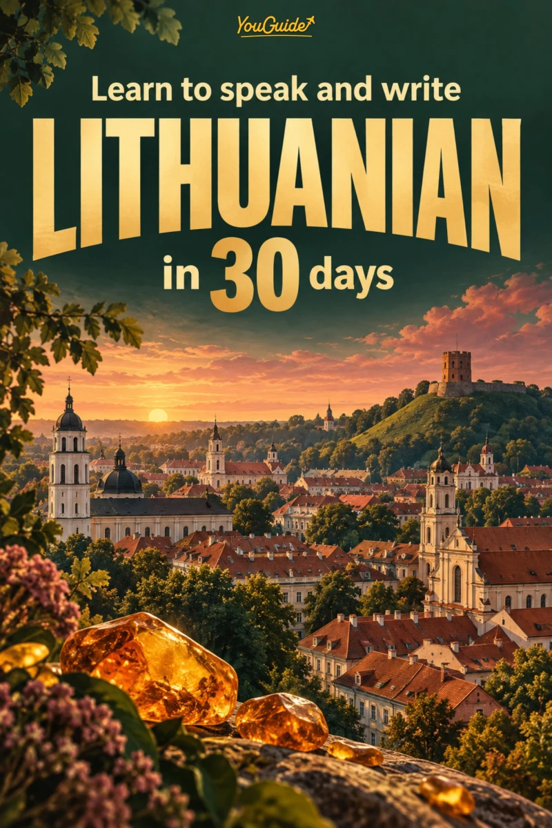 Portada: Learn to speak and write Lithuanian in 30 days