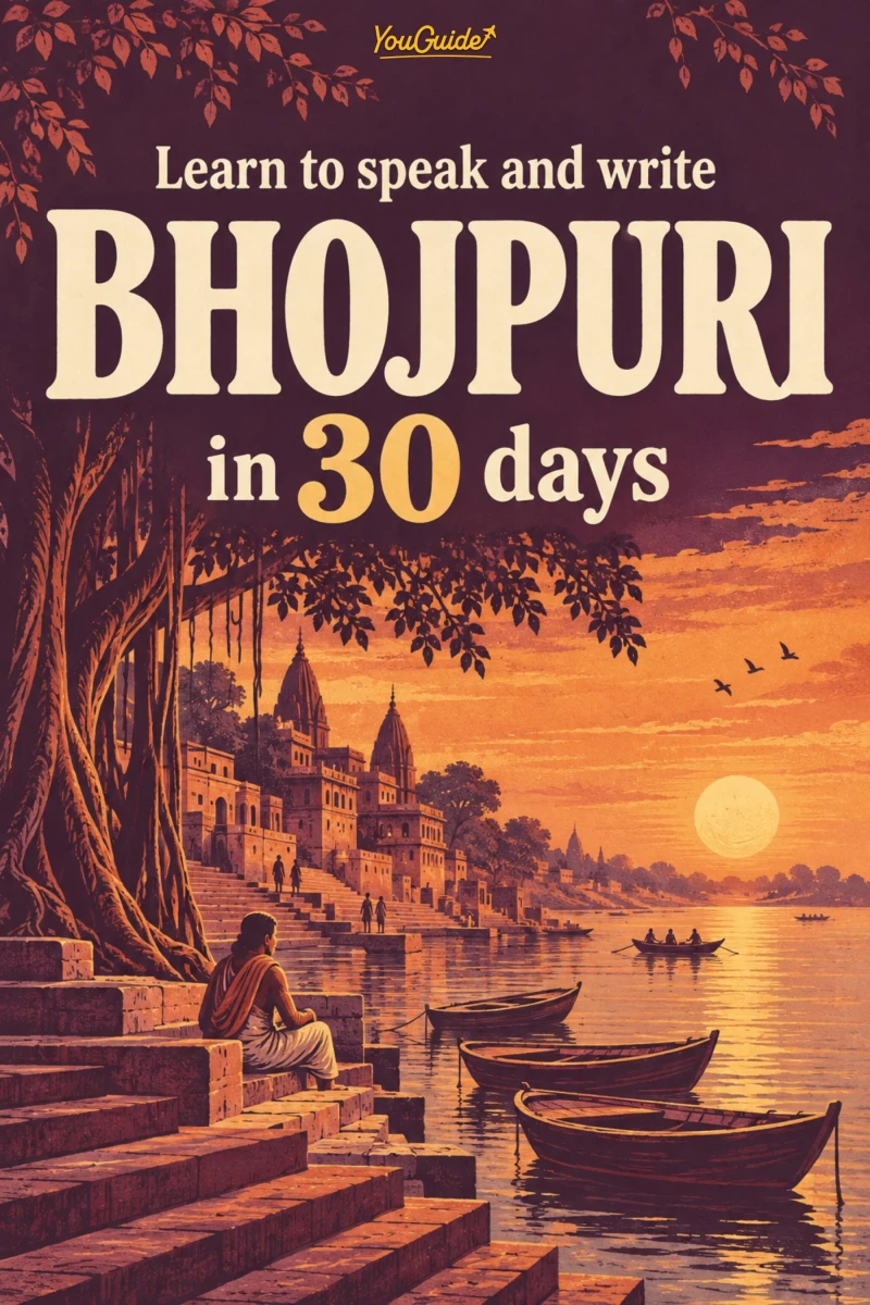 Portada: Learn to speak and write Bhojpuri in 30 days