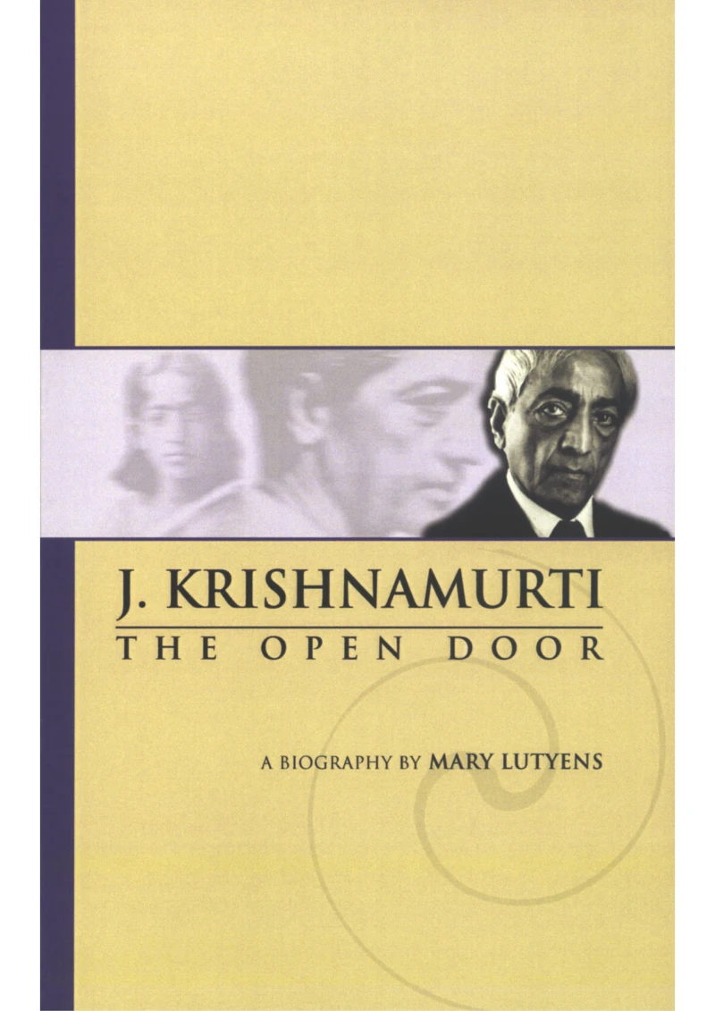Portada: Mary Lutyens - 3. Krishnamurti. The Open Door
