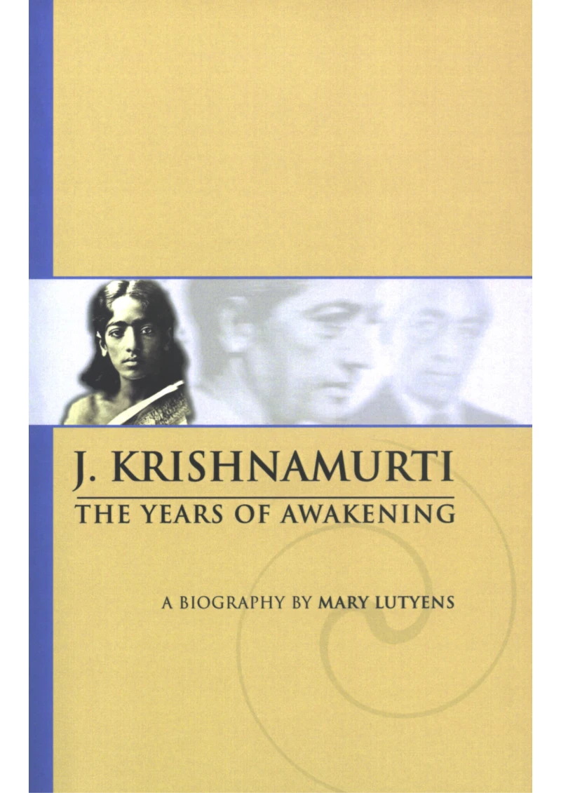 Portada: Mary Lutyens - 1. Krishnamurti. The Years of Awakening