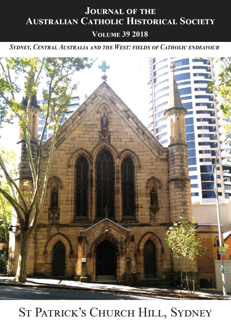 Portada: Journal of the Australian Catholic Historical Society. Volume 39 (2018)