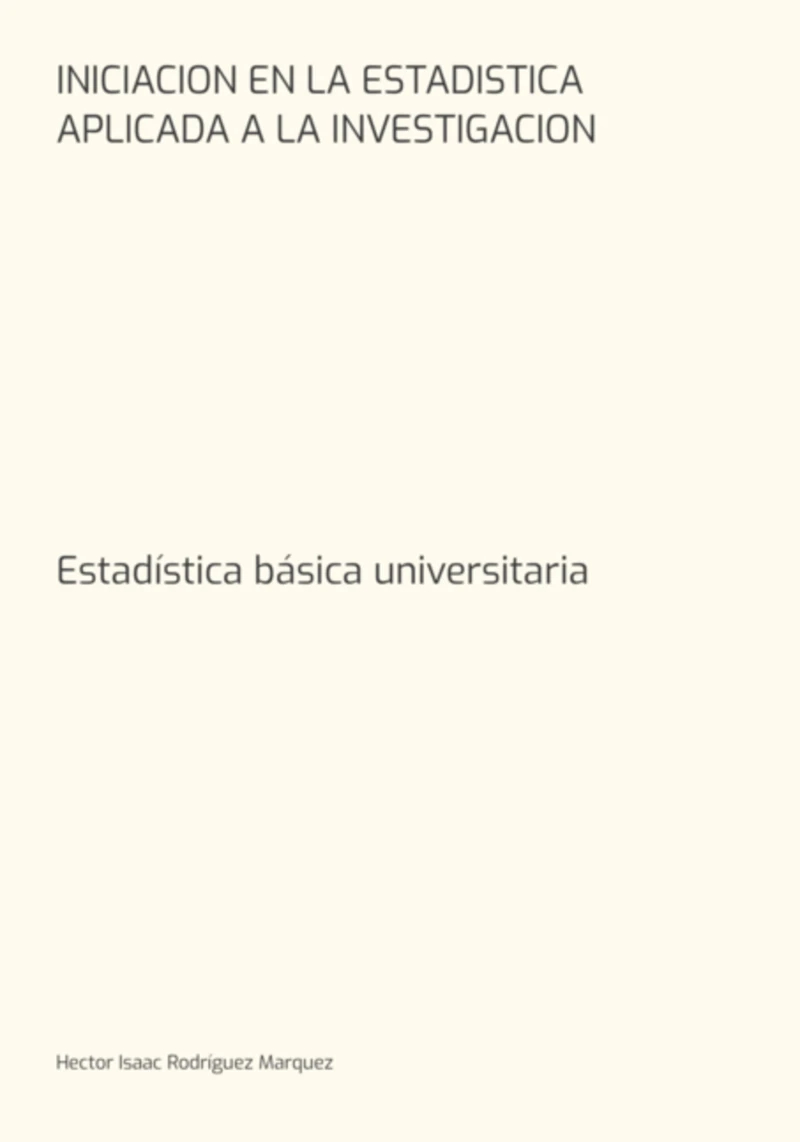 Portada: Iniciacion En La Estadistica Aplicada A La Investigacion