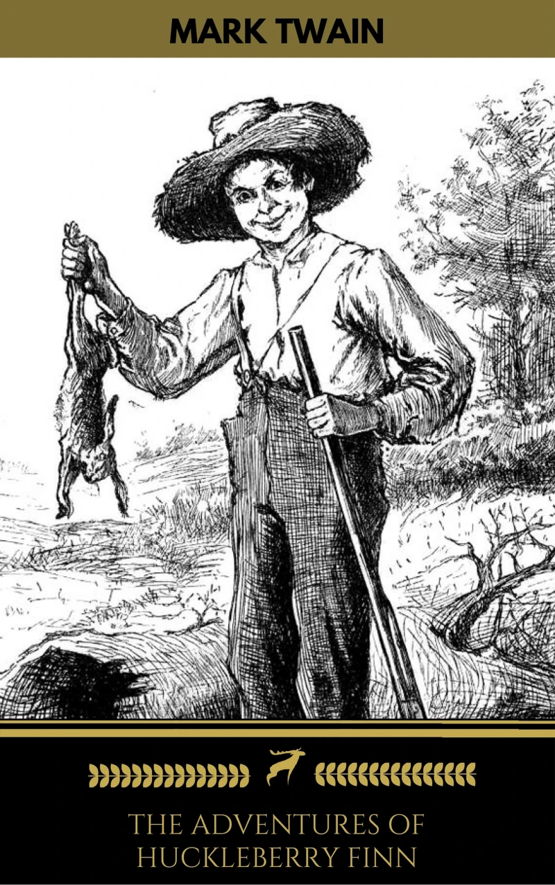 Portada: The Adventures of Huckleberry Finn (Golden Deer Classics)