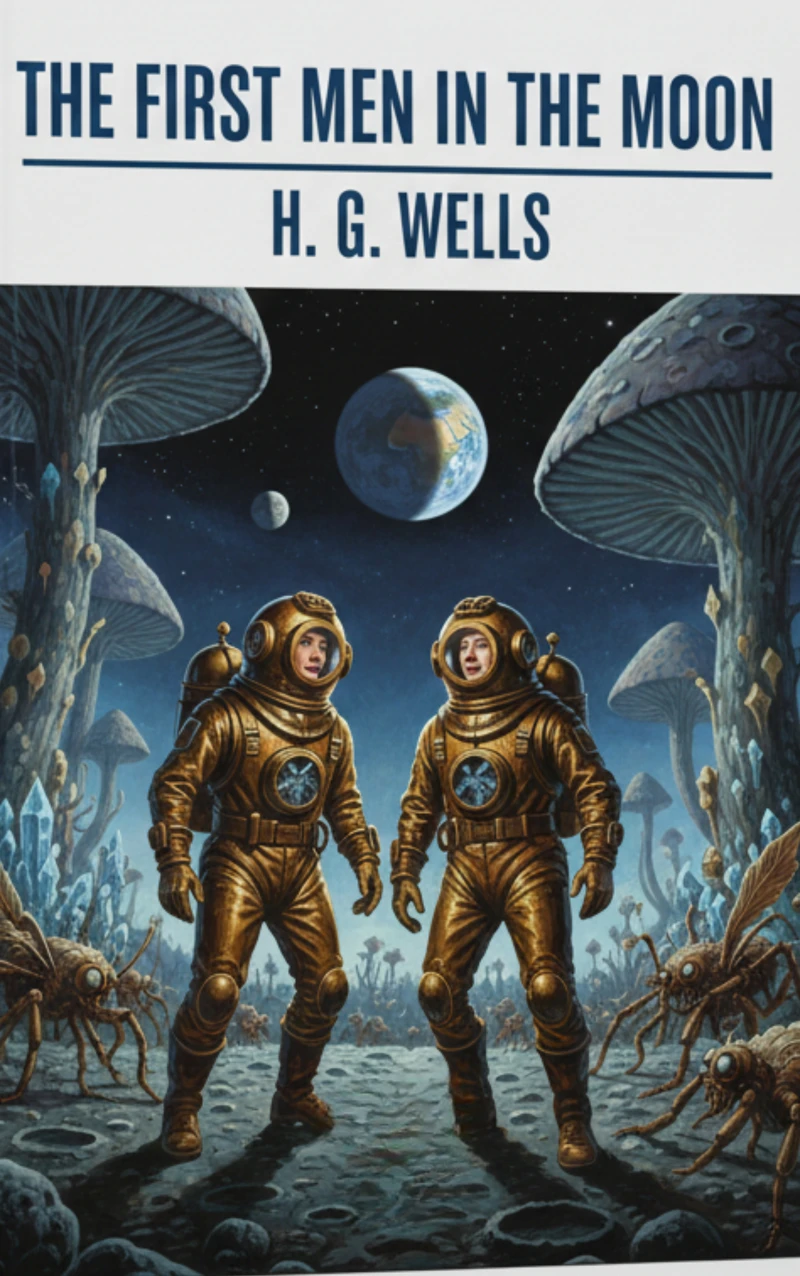 Portada: The First Men in the Moon