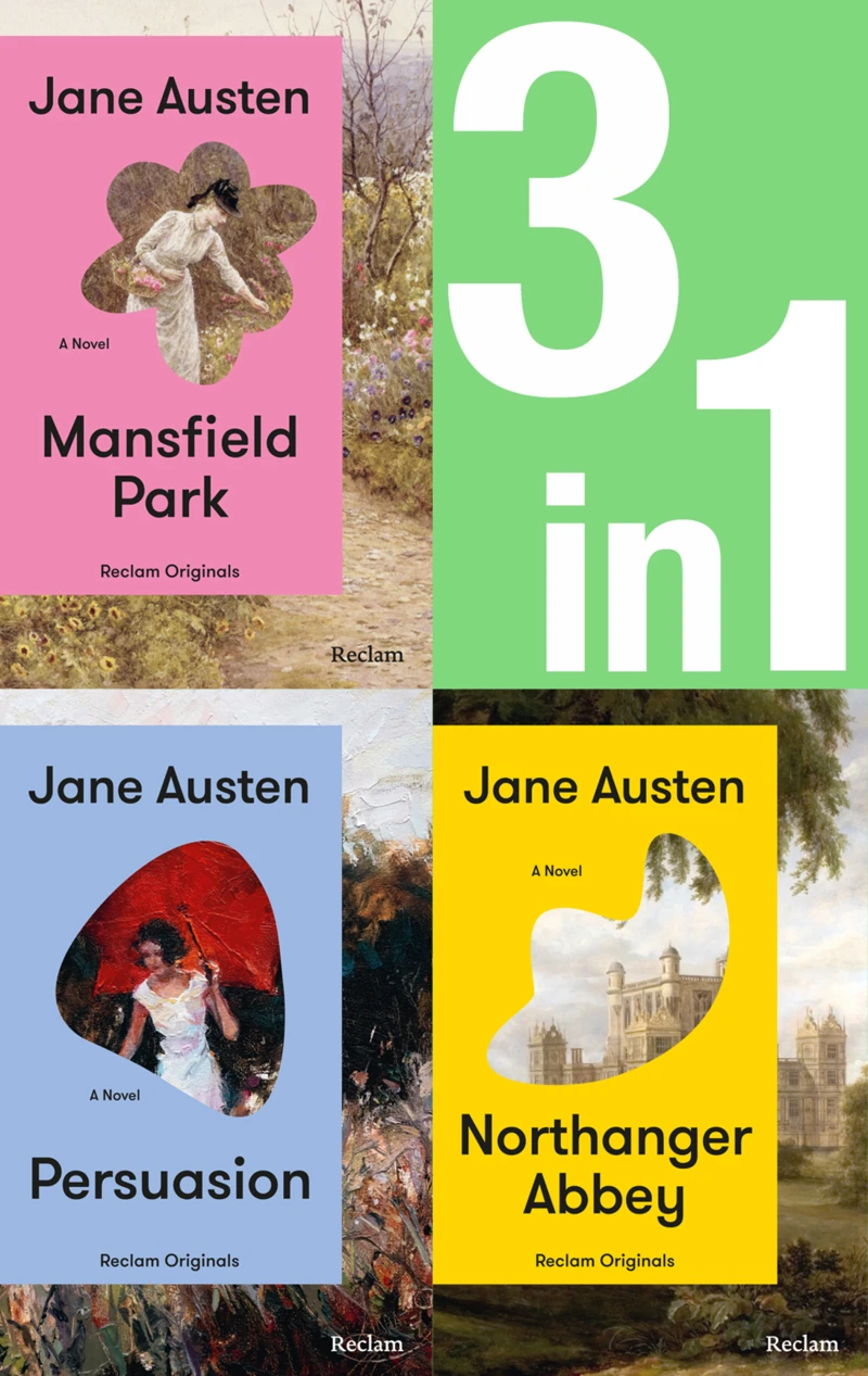 Portada: Jane Austen: Three Novels in One (3in1-Bundle). Mansfield Park, Northanger Abbey, Persuasion