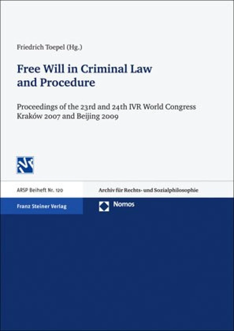 Portada: Free Will in Criminal Law and Procedure