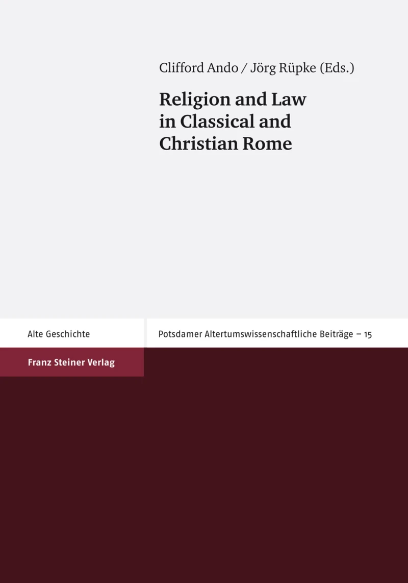 Portada: Religion and Law in Classical and Christian Rome