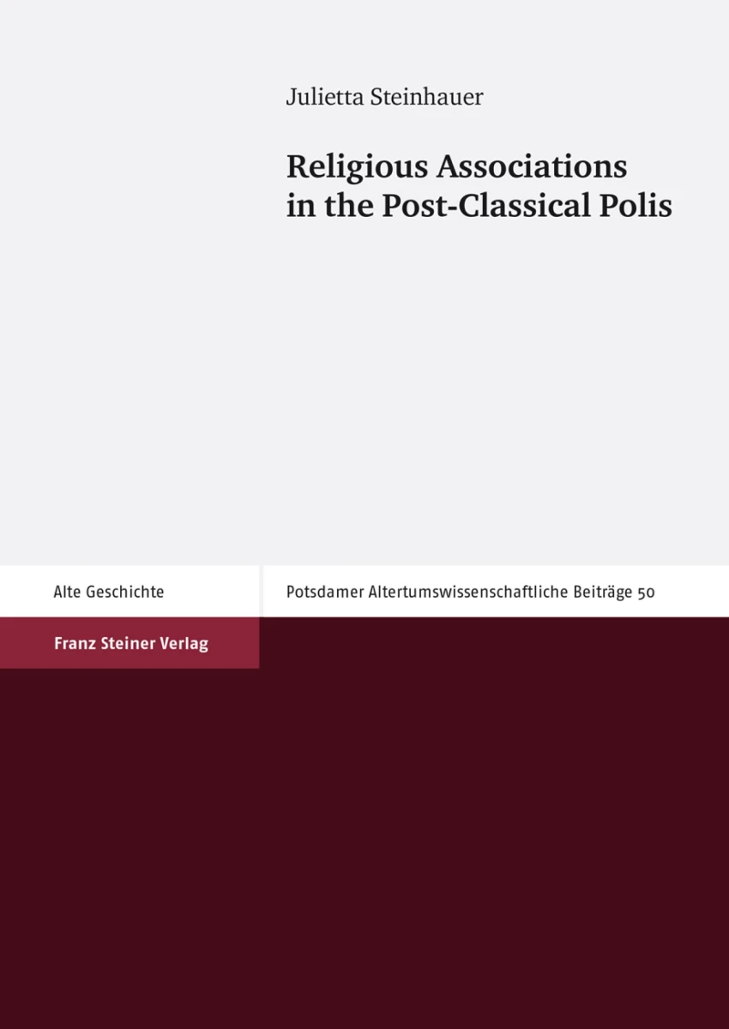 Portada: Religious Associations in the Post-Classical Polis