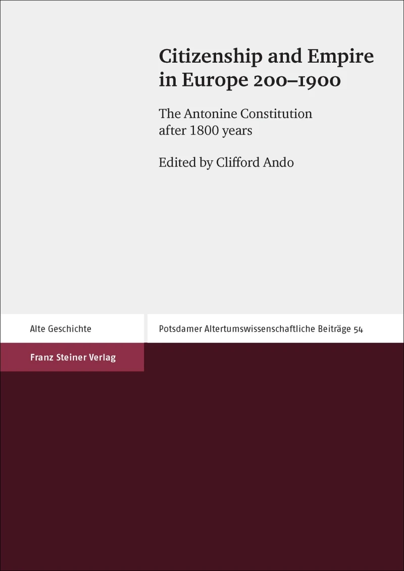 Portada: Citizenship and Empire in Europe 200–1900