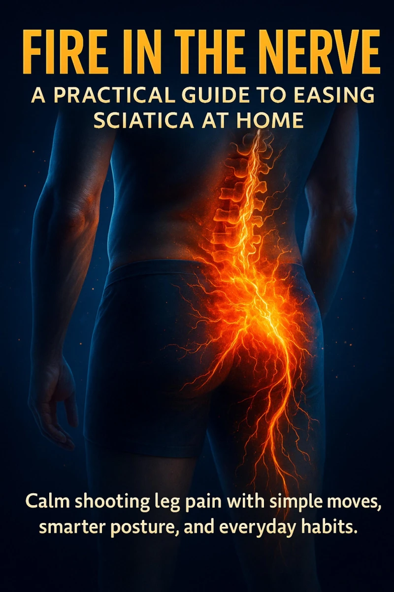 Portada: Fire in the Nerve: A Practical Guide to Easing Sciatica at Home