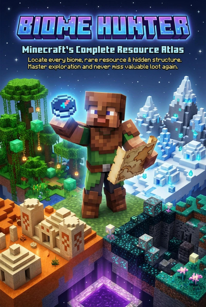 Portada: Biome Hunter: Minecraft's Complete Resource Atlas