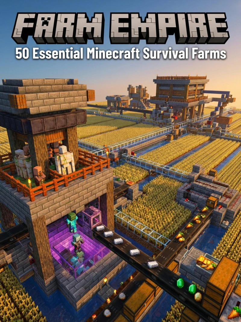 Portada: Farm Empire: 50 Essential Minecraft Survival Farms