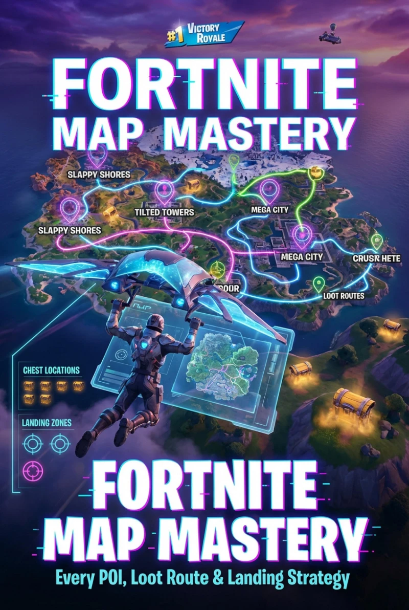 Portada: Fortnite Map Mastery: Every POI, Loot Route & Landing Strategy