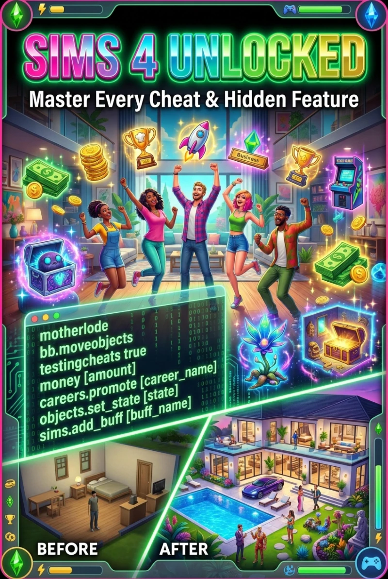 Portada: Sims 4 Unlocked: Master Every Cheat & Hidden Feature