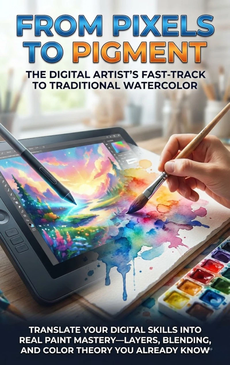 Portada: From Pixels to Pigment: The Digital Artist's Fast-Track to Traditional Watercolor