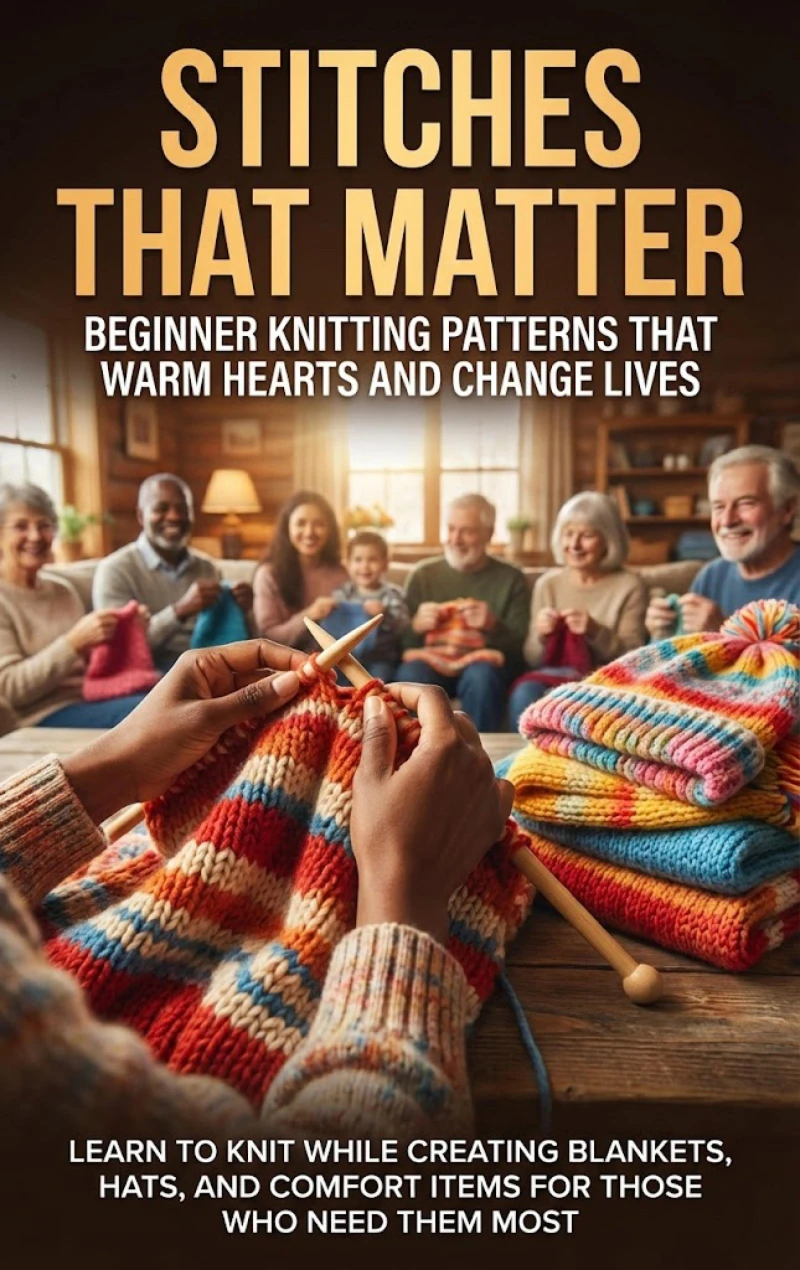 Portada: Stitches That Matter: Beginner Knitting Patterns That Warm Hearts and Change Lives