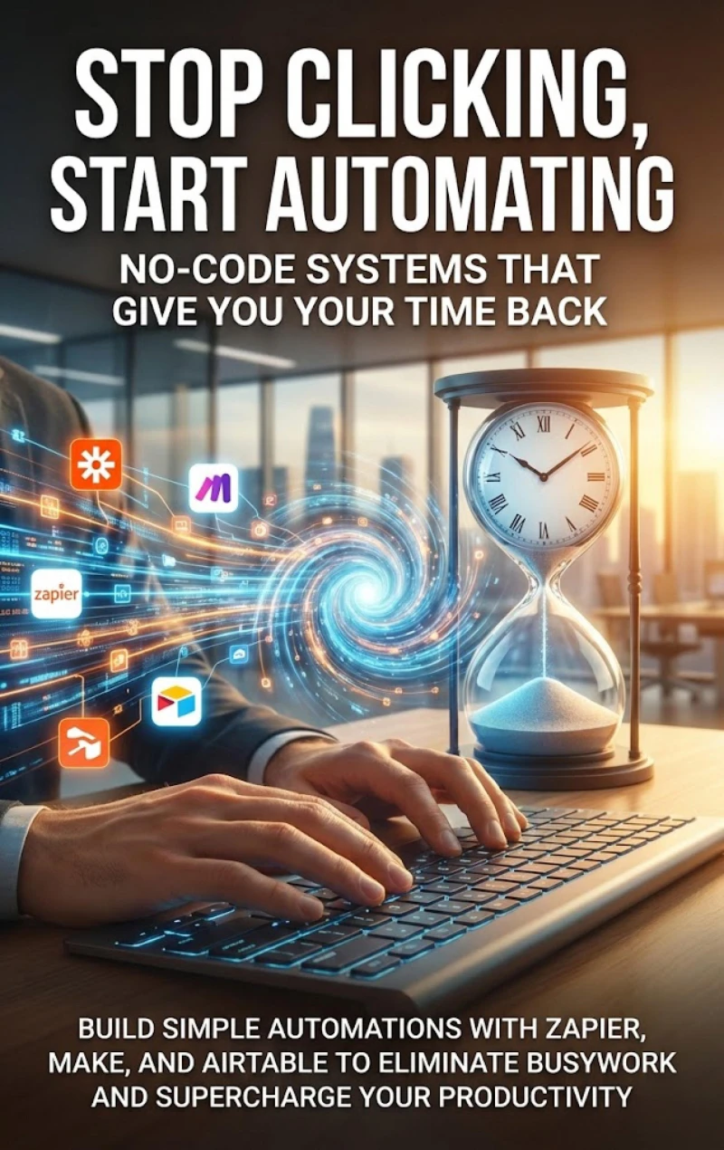 Portada: Stop Clicking, Start Automating: No-Code Systems That Give You Your Time Back