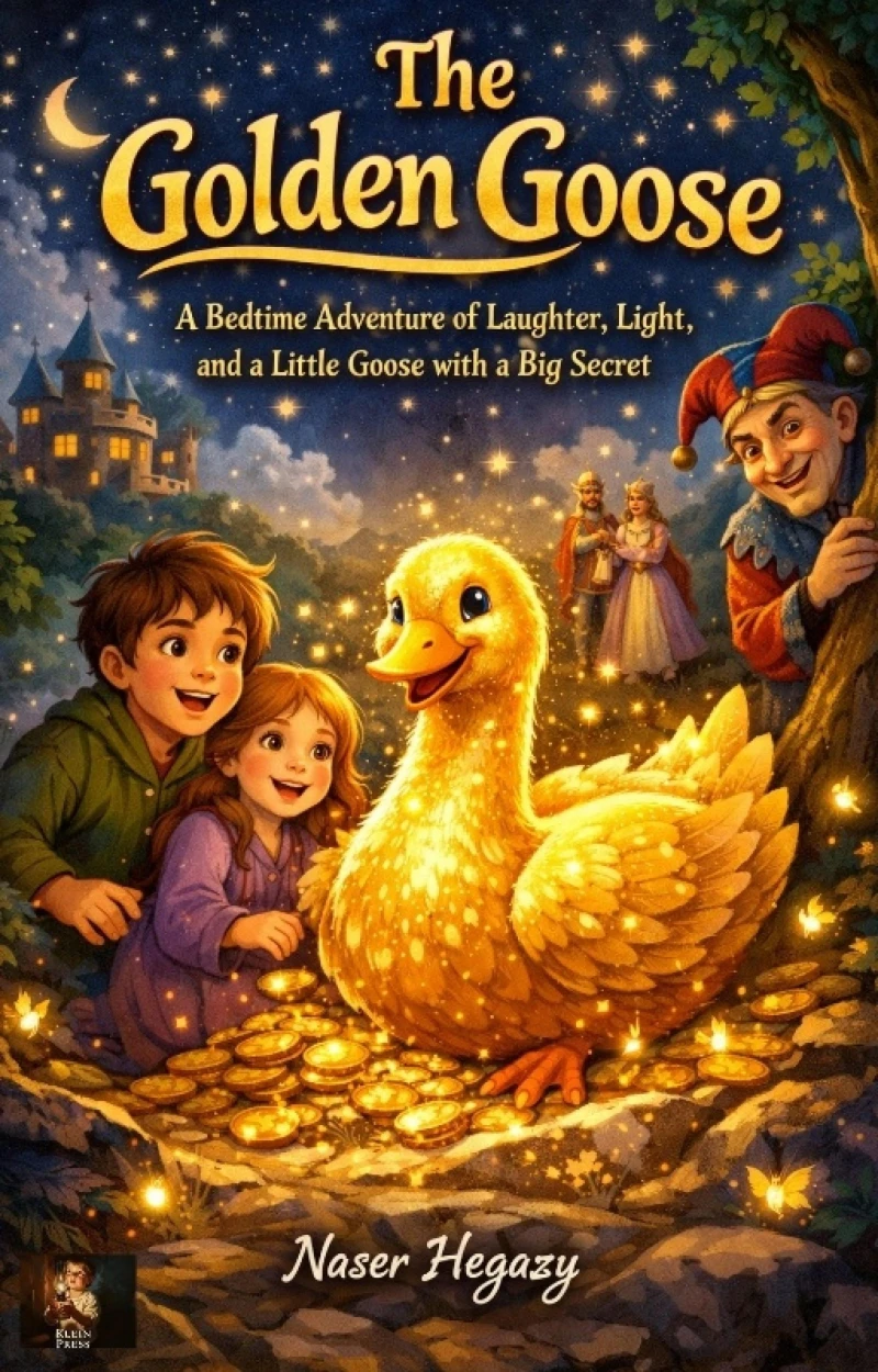 Portada: The Golden Goose A Bedtime Adventure of Laughter, Light, and a Little Goose with a Big Secret