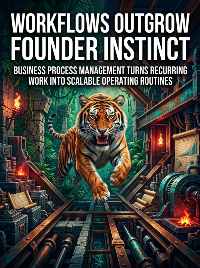 Portada: Workflows Outgrow Founder Instinct