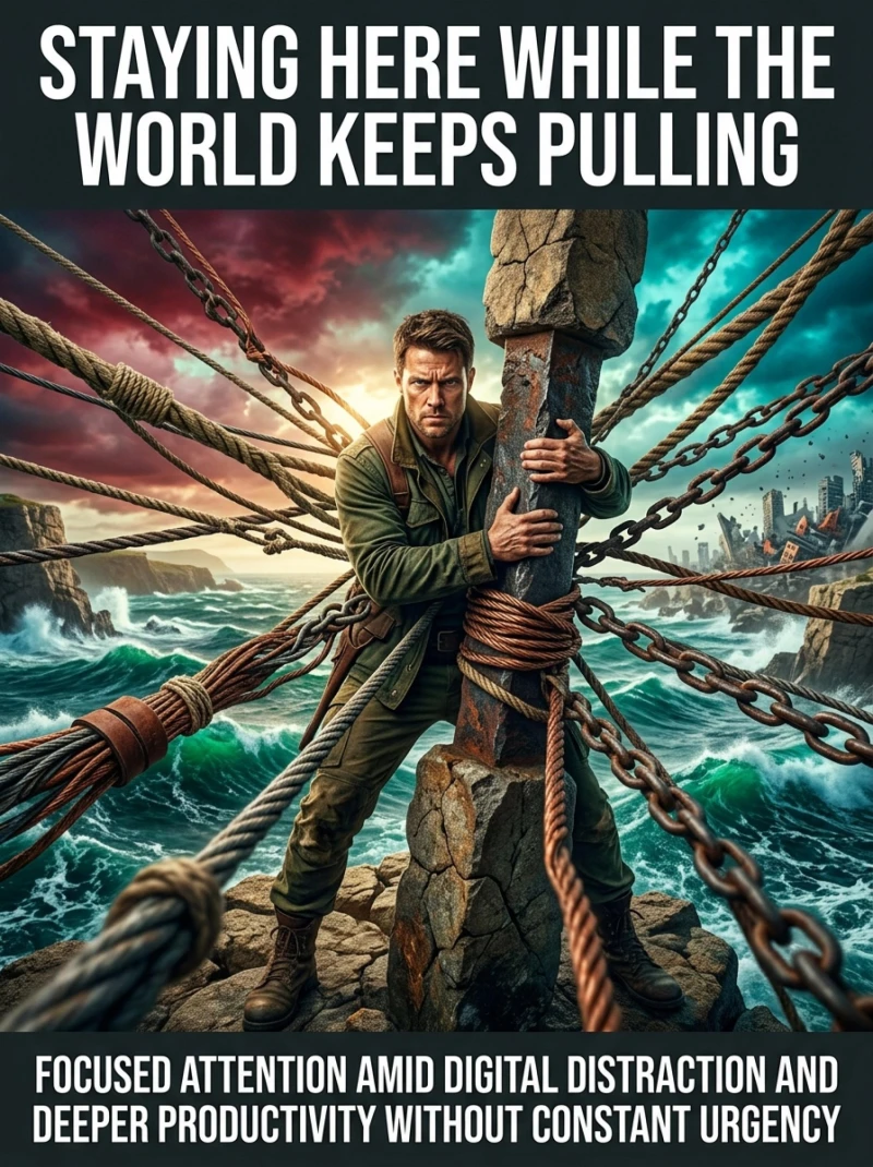 Portada: Staying Here While the World Keeps Pulling