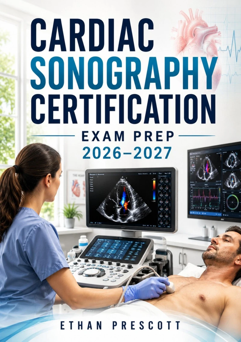 Portada: Cardiac Sonography Certification Exam Prep 2026–2027