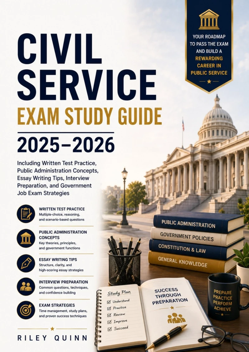 Portada: Civil Service Exam Study Guide 2025–2026