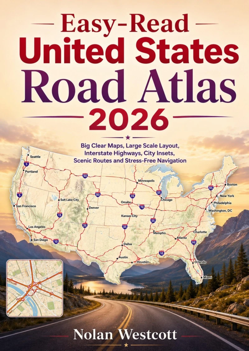 Portada: Easy-Read United States Road Atlas 2026