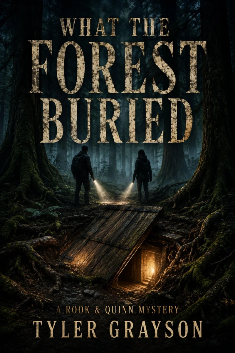 Portada: What the Forest Buried — A Rook & Quinn Mystery