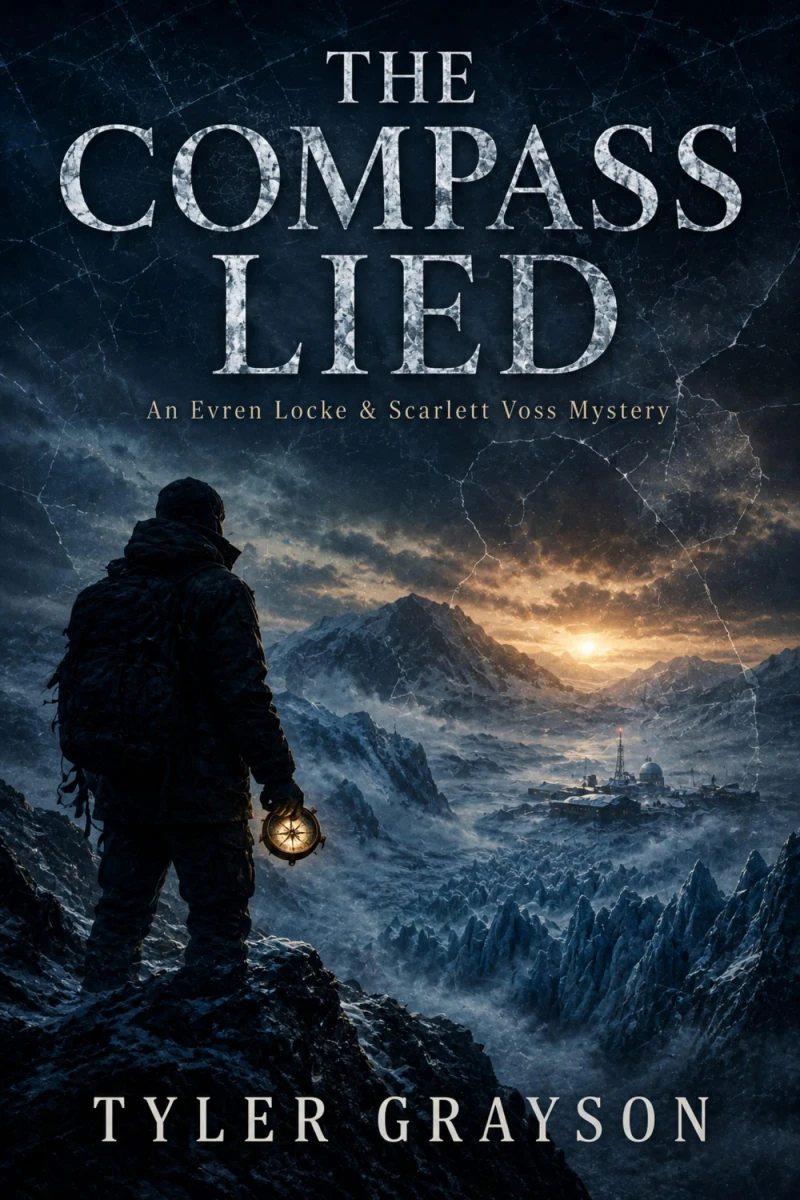 Portada: The Compass Lied — An Evren Locke & Scarlett Voss Mystery