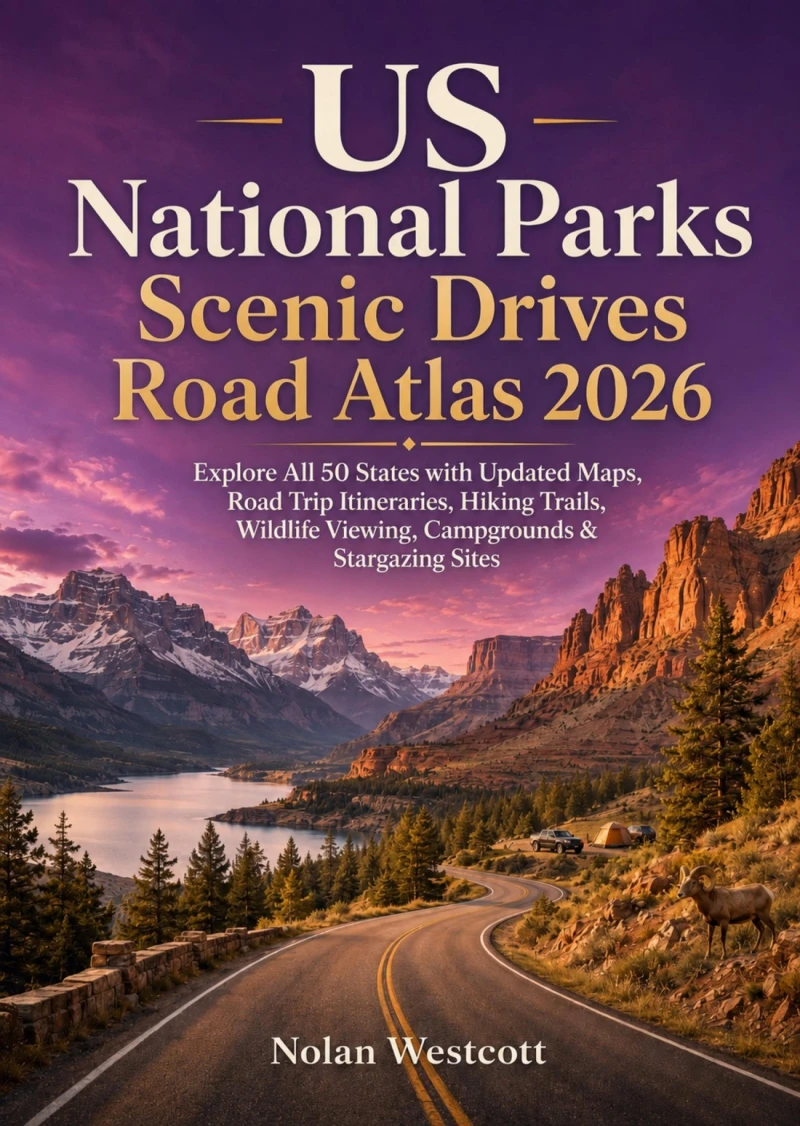Portada: US National Parks Scenic Drives Road Atlas 2026
