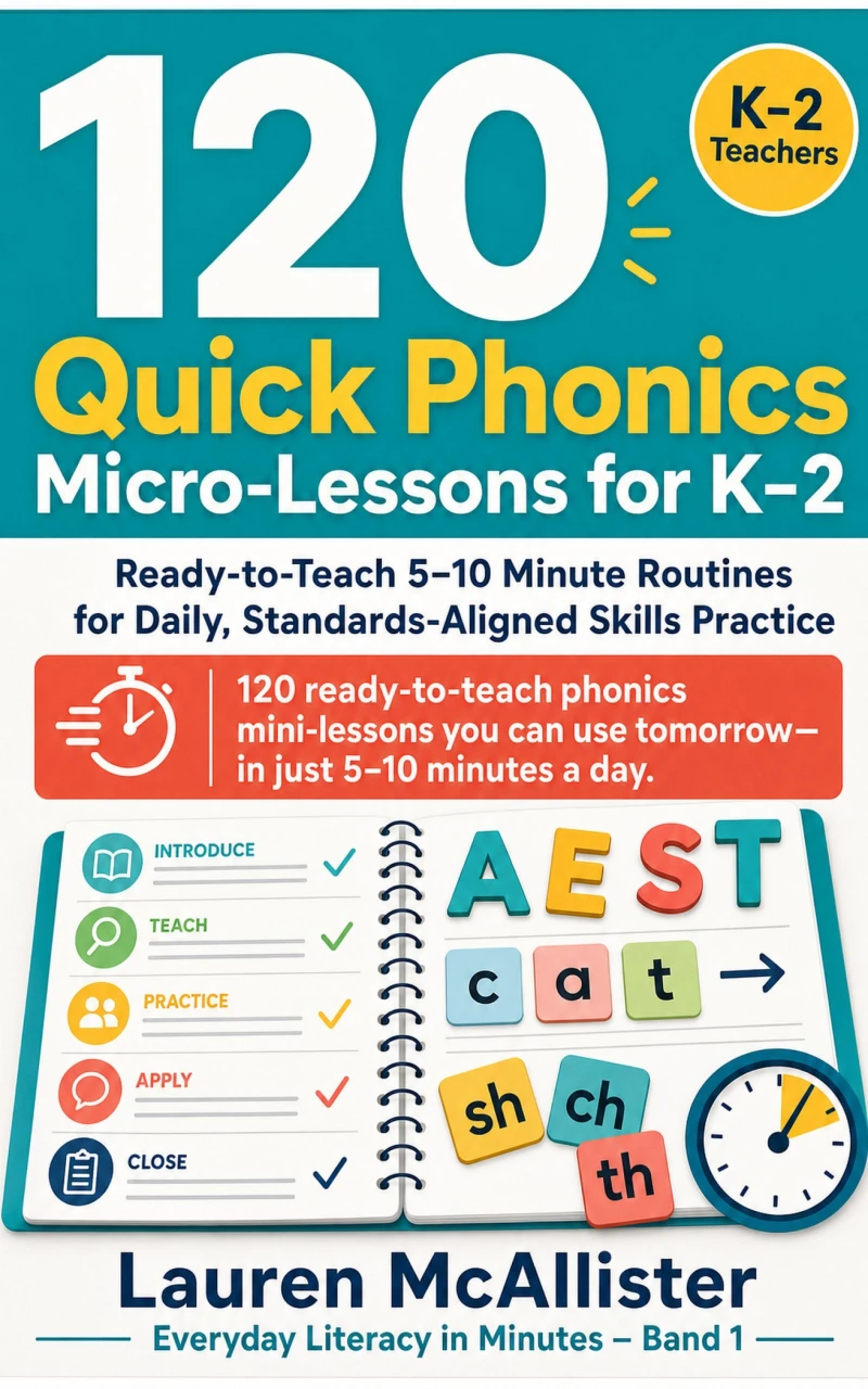 Portada: 120 Quick Phonics Micro-Lessons for K–2