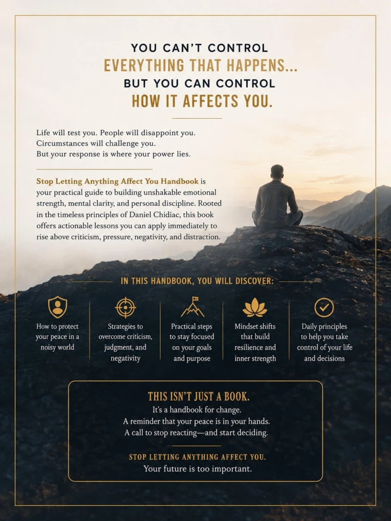 Portada: Stop Letting Everything Affect You Handbook- Actionable Lessons To Daniel Chidiac's Principles