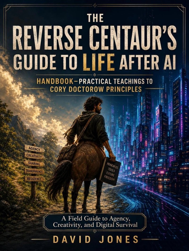 Portada: The Reverse Centaur's Guide to Life After Ai Handbook - Practical Teachings to Cory Doctorow Principles