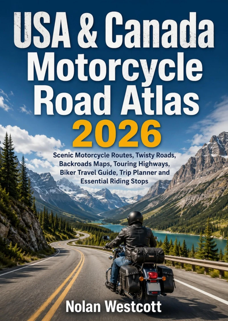 Portada: USA & Canada Motorcycle Road Atlas 2026