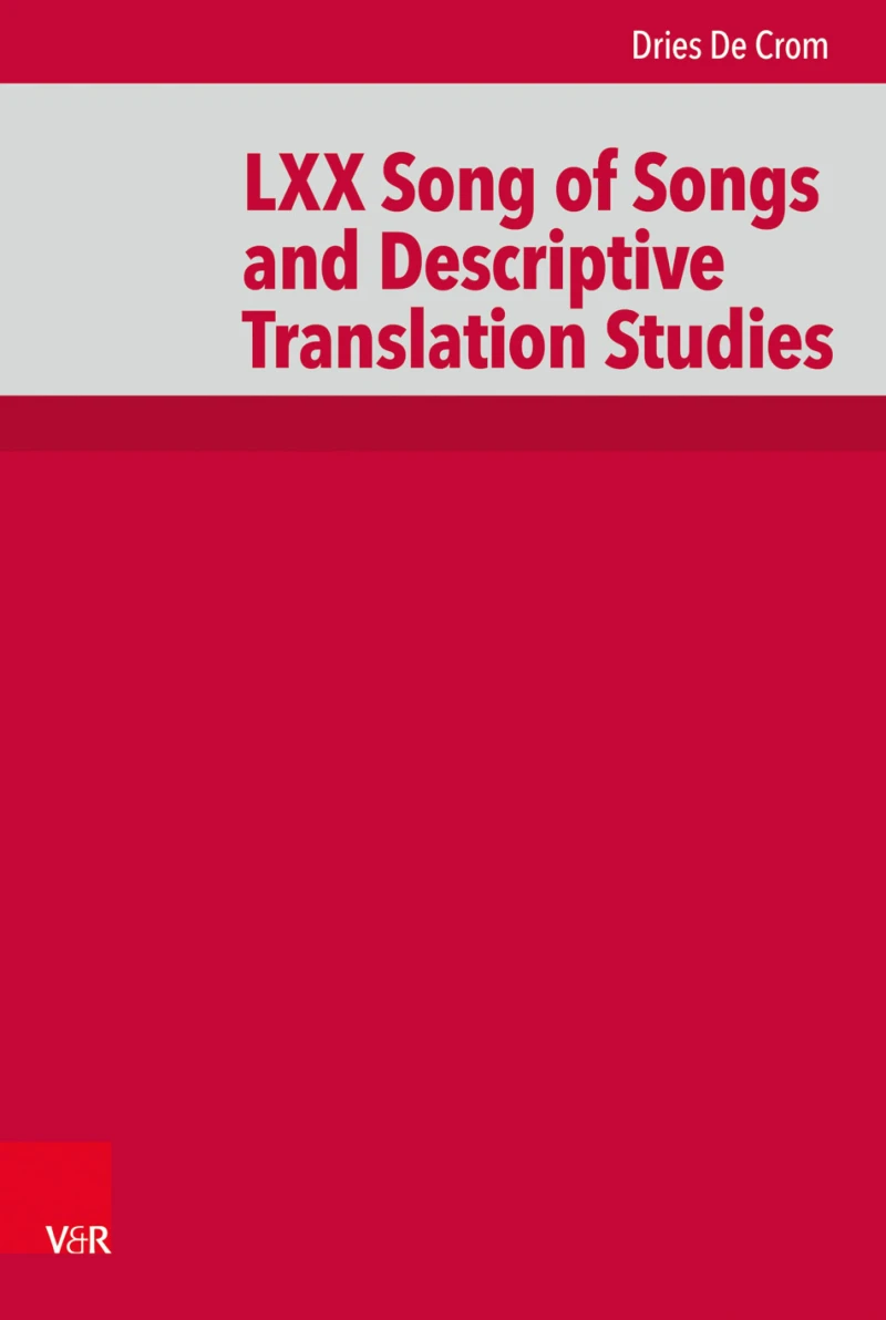 Portada: LXX Song of Songs and Descriptive Translation Studies