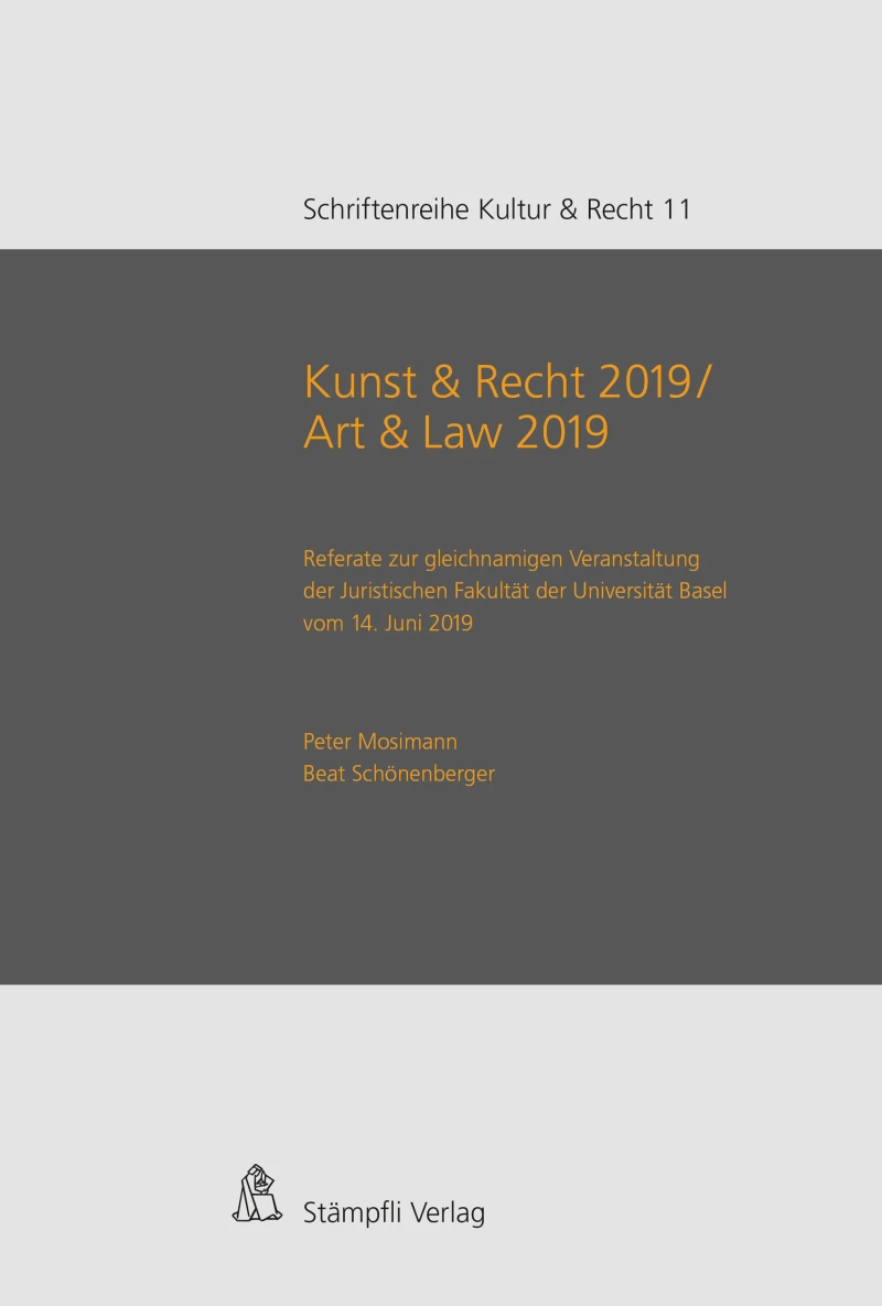Portada: Kunst & Recht 2019 / Art & Law 2019