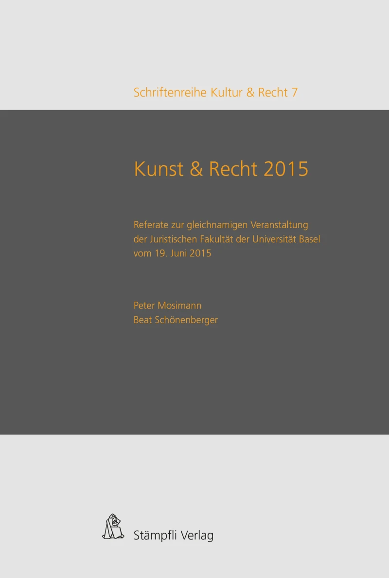 Portada: Kunst & Recht 2015 / Art & Law 2015