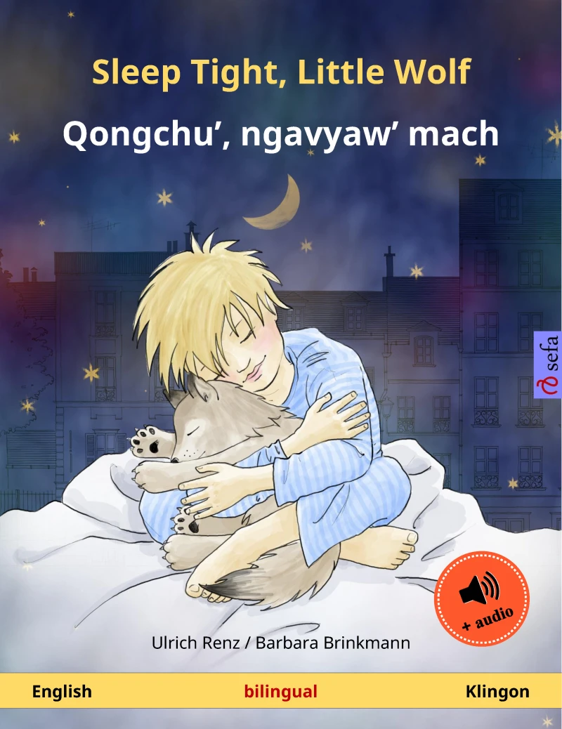 Portada: Sleep Tight, Little Wolf – Qongchu', ngavyaw' mach (English – Klingon)