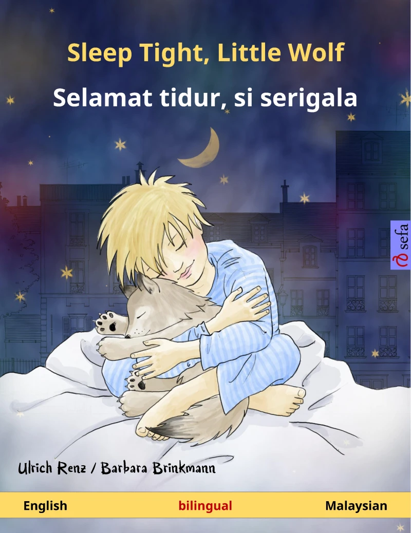 Portada: Sleep Tight, Little Wolf – Selamat tidur, si serigala (English – Malaysian)