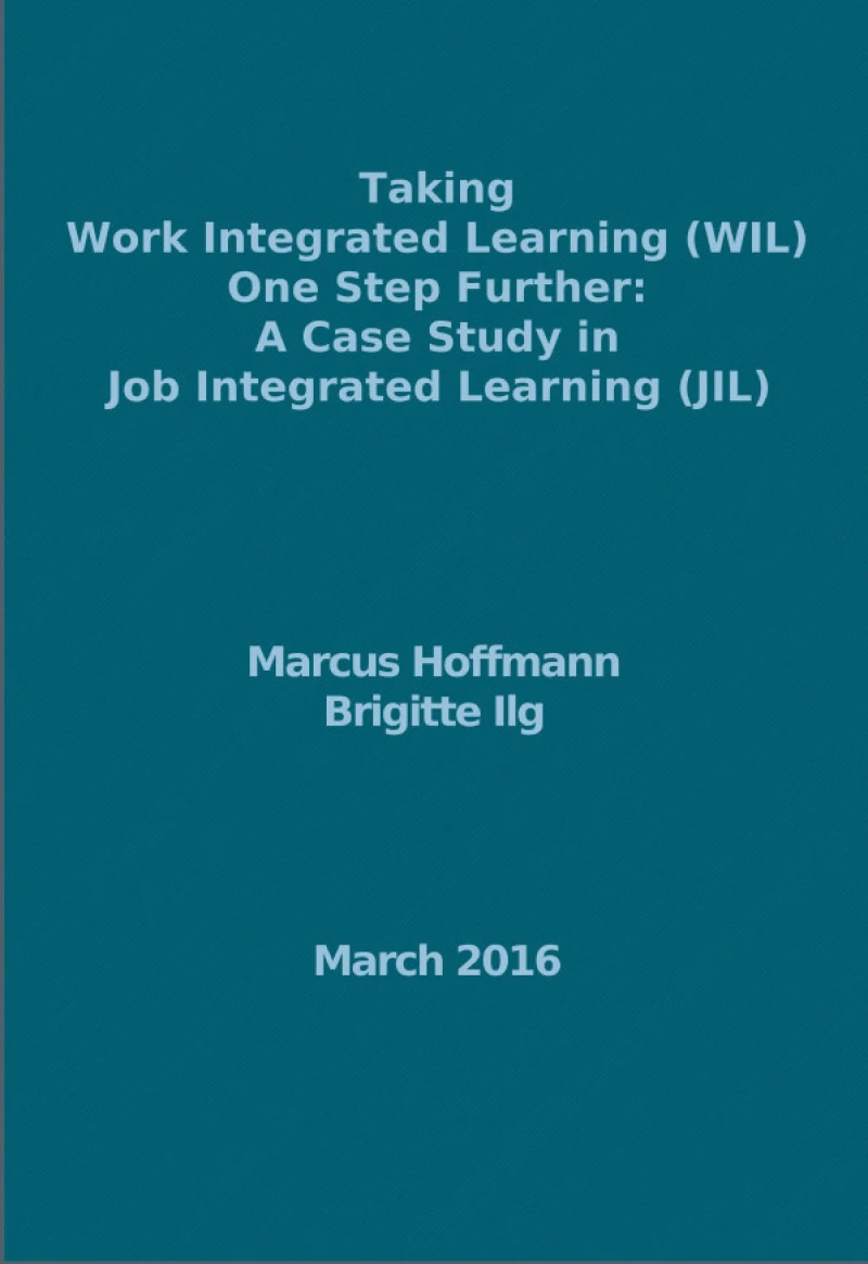 Portada: Taking Work Integrated Learning (WIL) One Step Further: A Case Study in Job Integrated Learning (JIL)